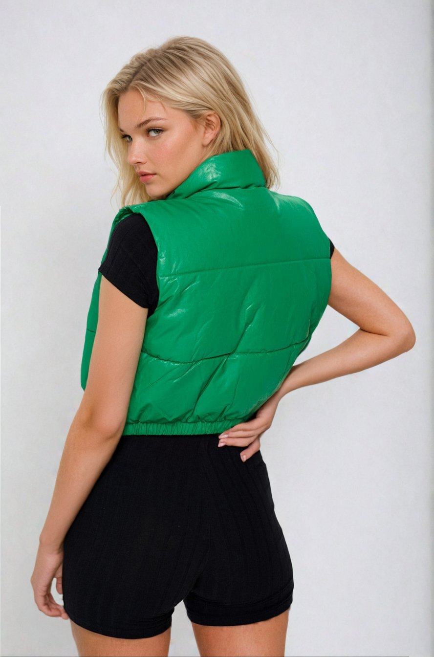 Energy Cropped Vest in Kelly Green