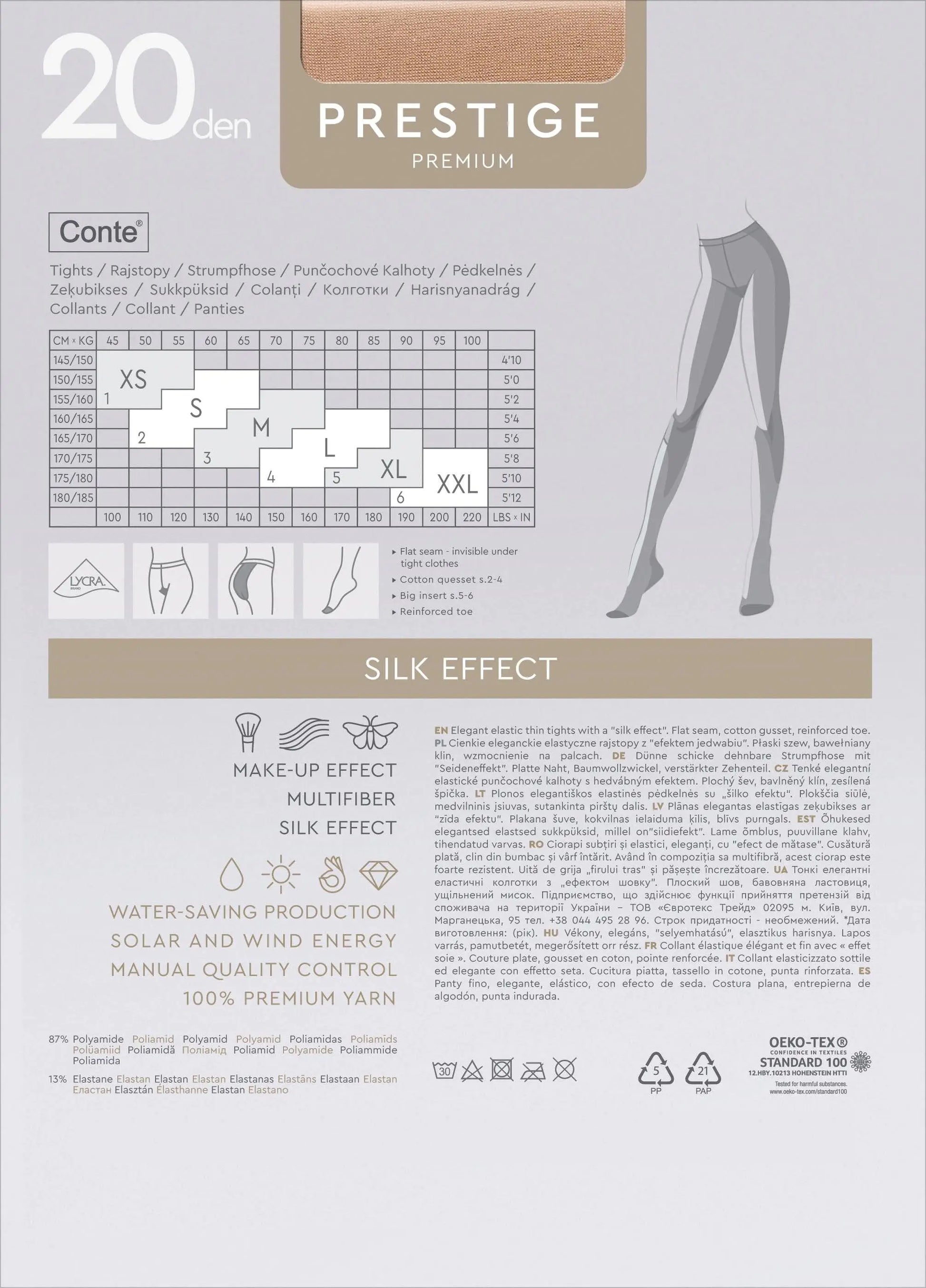 Tights Conte Prestige 20 Den - Sheer to Waist Noble Shine - Concordia Style Boutique