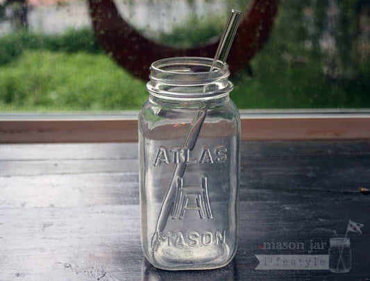 Long Glass Straws for Quart Mason Jars 4 Pack + Cleaner - Concordia Style Boutique
