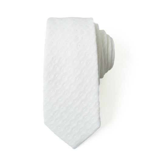 Quilted White Men's Tie
