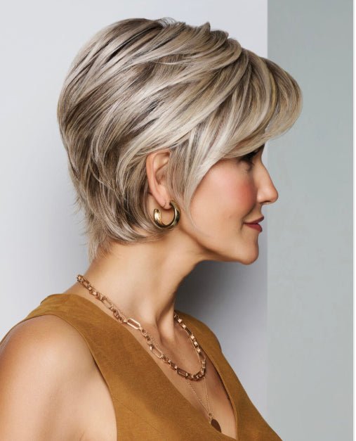 Raquel Welch Sheer Luxury Collection, Posh Premier Short Boycut Wig with Feather Lite Fiber Luxlite Cap Ll, Average, RL14/22 Pale Gold Wheat