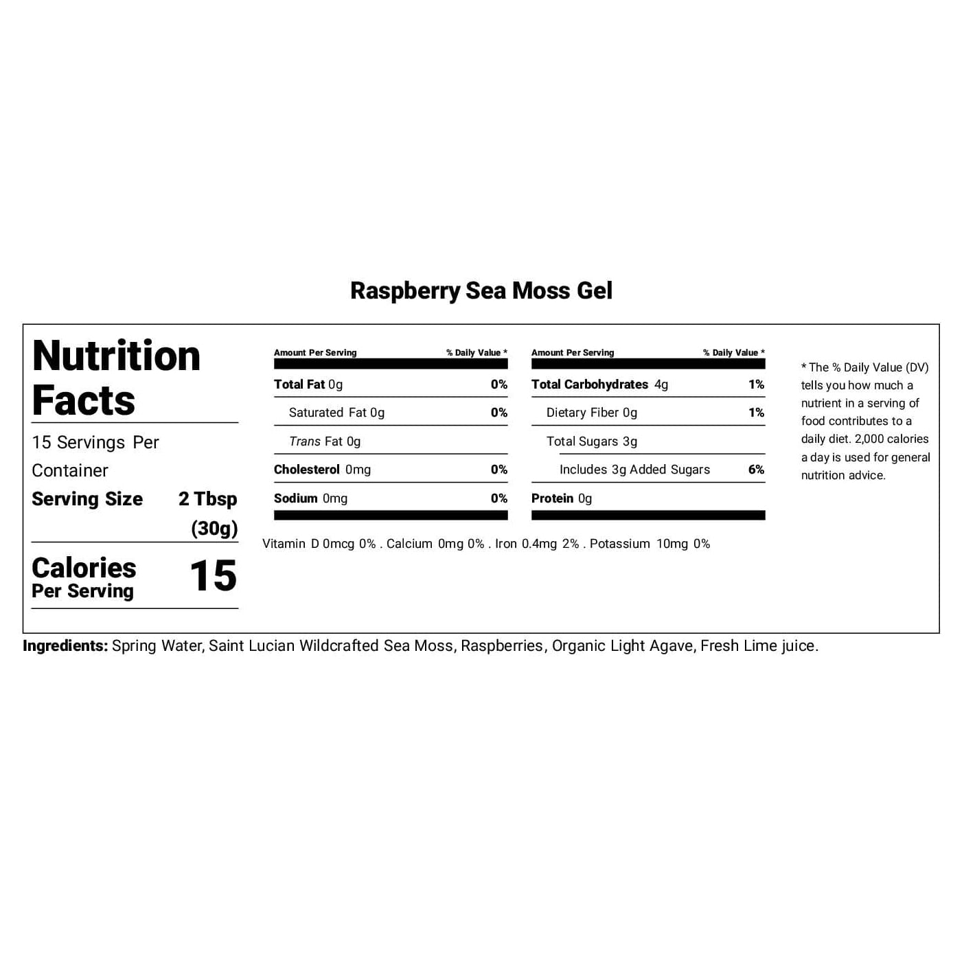 Raspberry Sea Moss Gel   16oz