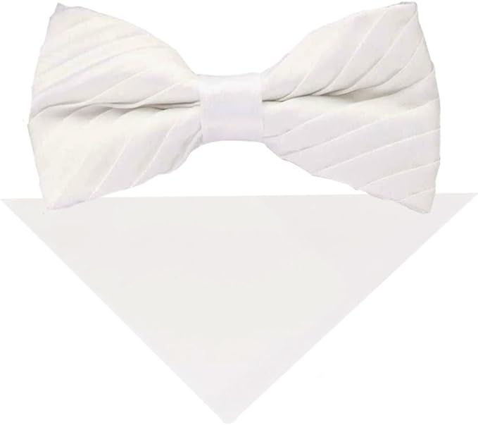 Vittorio Farina Men's Pleated Satin Bow Tie & Pocket Square in Gift Box