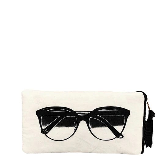 Glasses Case with Outside Pocket, Cream - Concordia Style Boutique