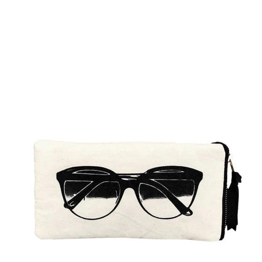Glasses Case with Outside Pocket, Cream - Concordia Style Boutique