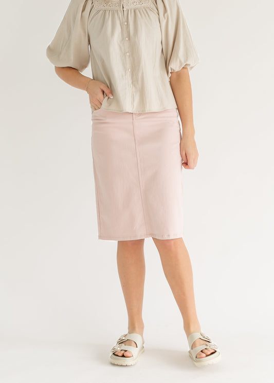 Remi Rose Denim Midi Skirt - Concordia Style Boutique