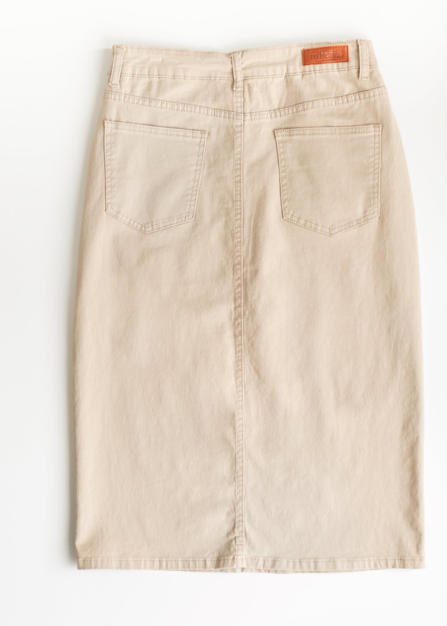 Remi Simply Taupe Denim Midi Skirt - Concordia Style Boutique