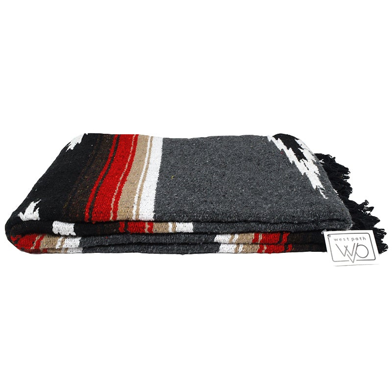 Charcoal Retro Diamond Mexican Blanket - Concordia Style Boutique