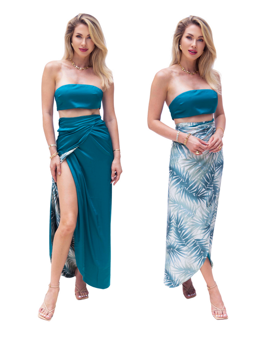 Reversible Wrap Skirt - Satin - Concordia Style Boutique