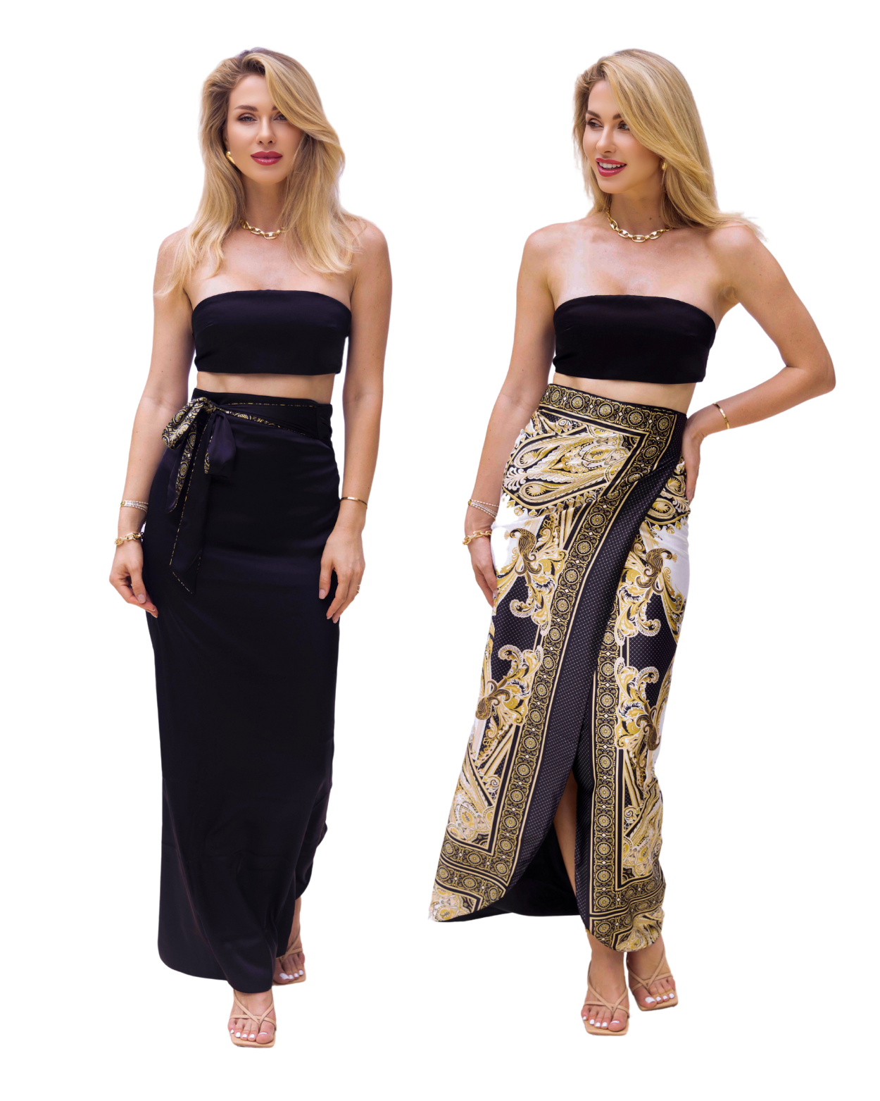 Reversible Wrap Skirt - Satin - Concordia Style Boutique
