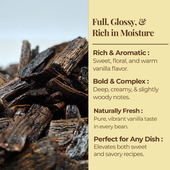 Premium Vanilla  Cuts - 1 lb. From Whole Vanilla Beans Grade B | Cut and Sorted for Easy Use