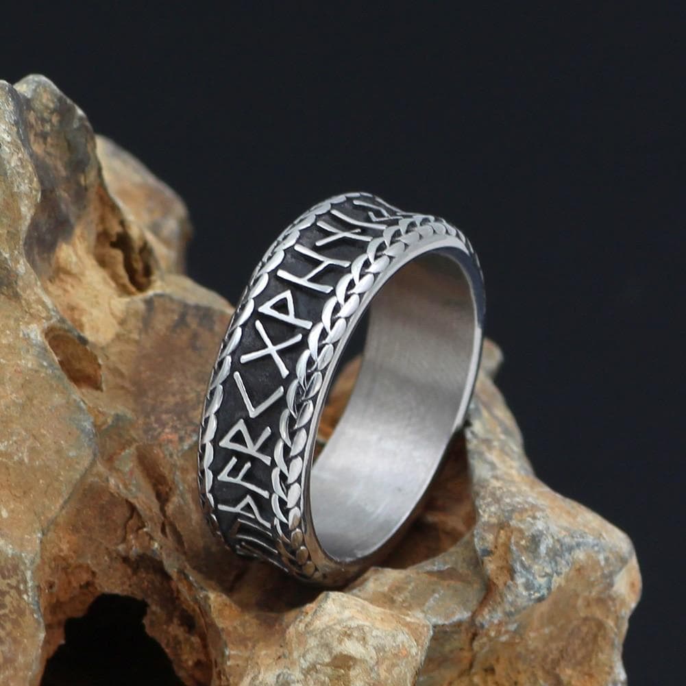 Viking Elder Futhark Rune Ring