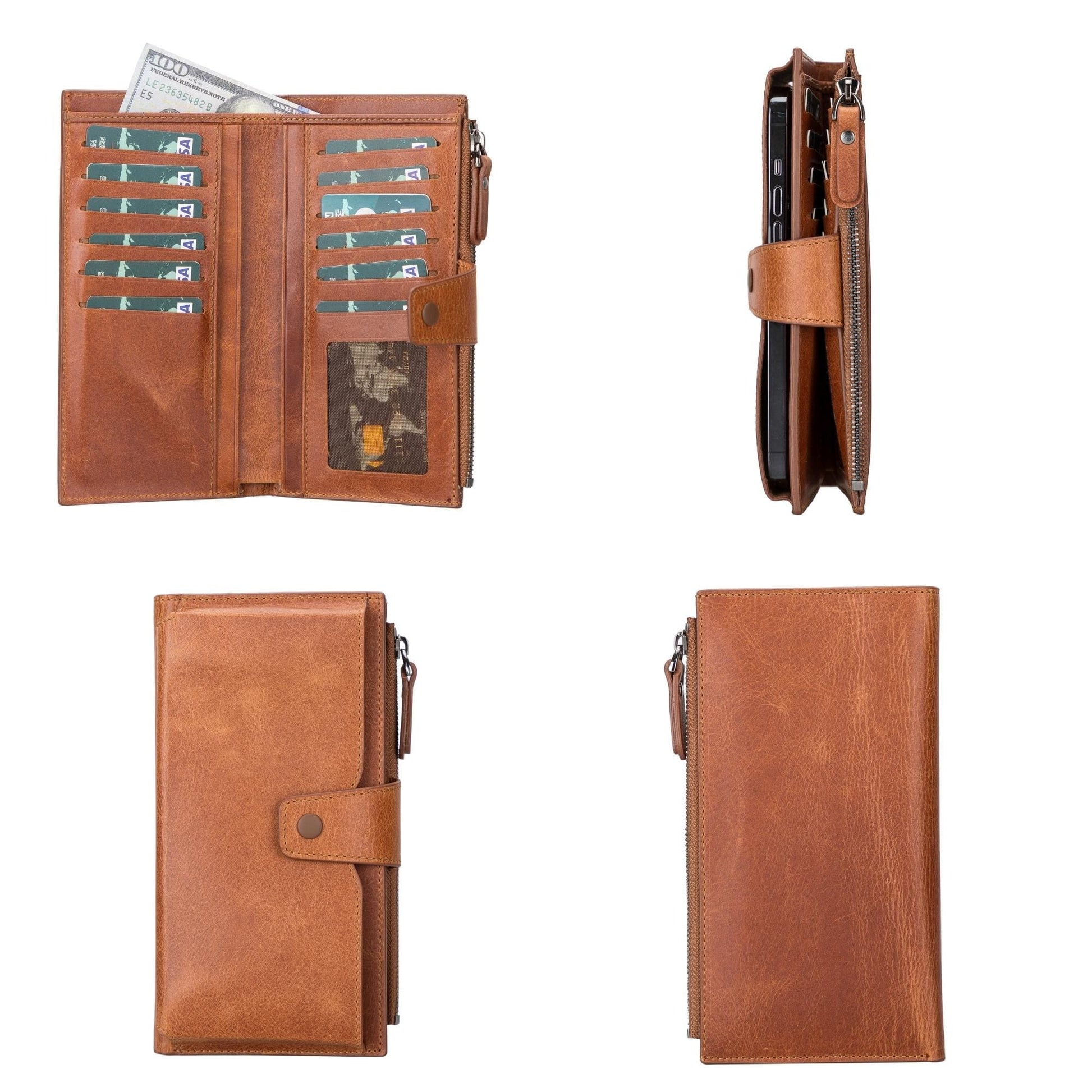 Riverton Women's Leather Wallet with Cell Phone Section - Concordia Style Boutique
