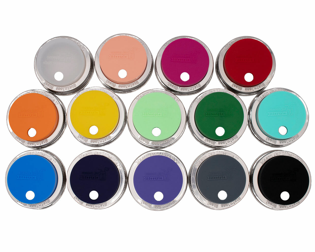 Silicone Straw Hole Tumbler with Stainless Steel Band for Mason Jars - Concordia Style Boutique