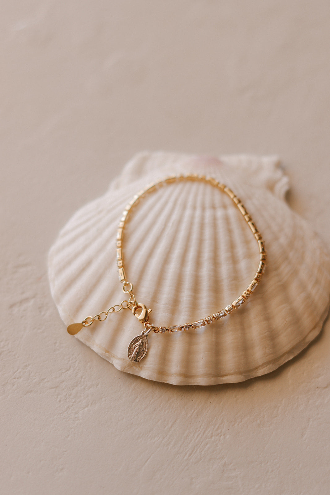 Miraculous Medal Tennis Bracelet - Two Tone