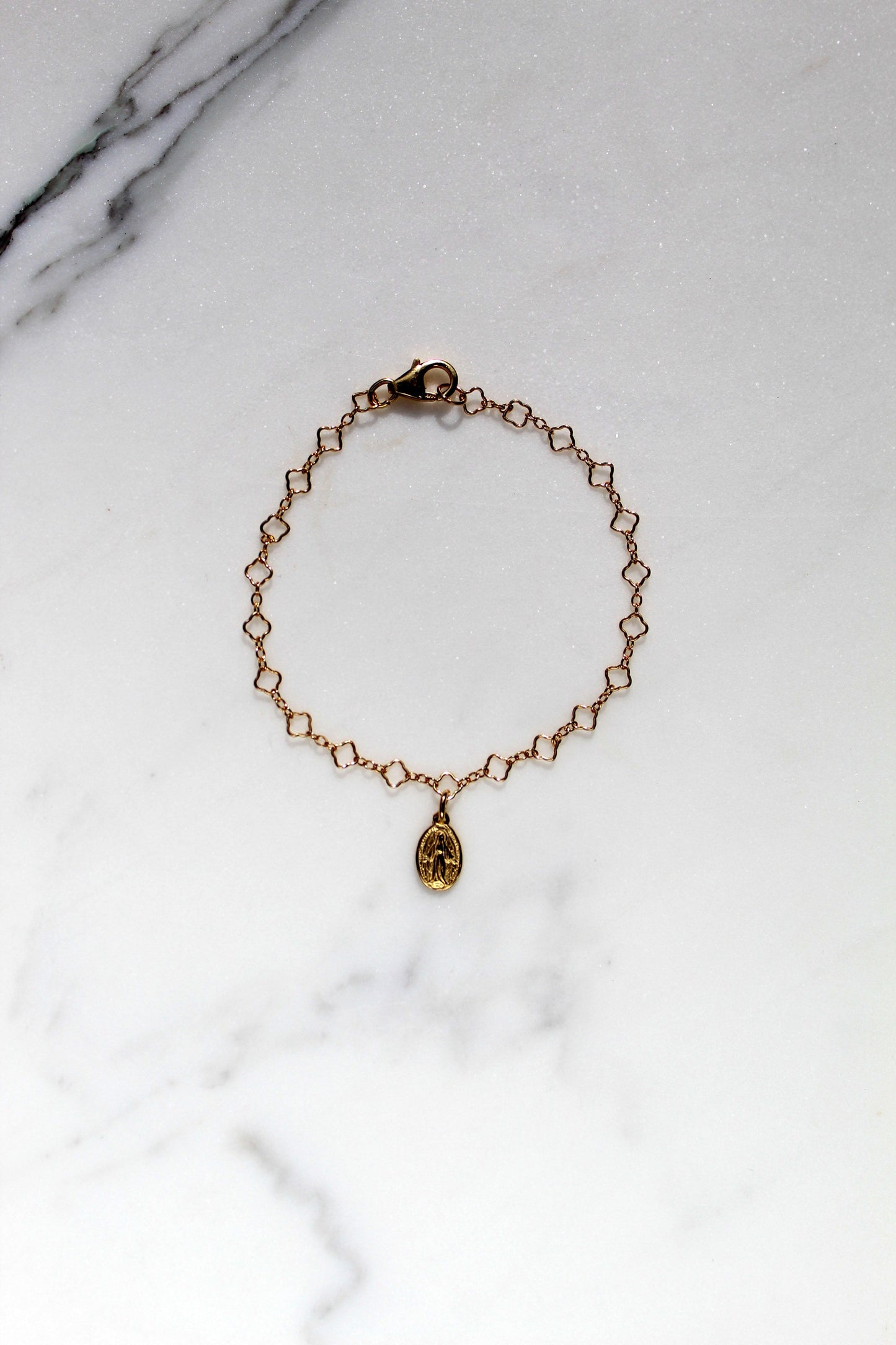 Miraculous Medal Floral Bracelet Set - Mommy and Me