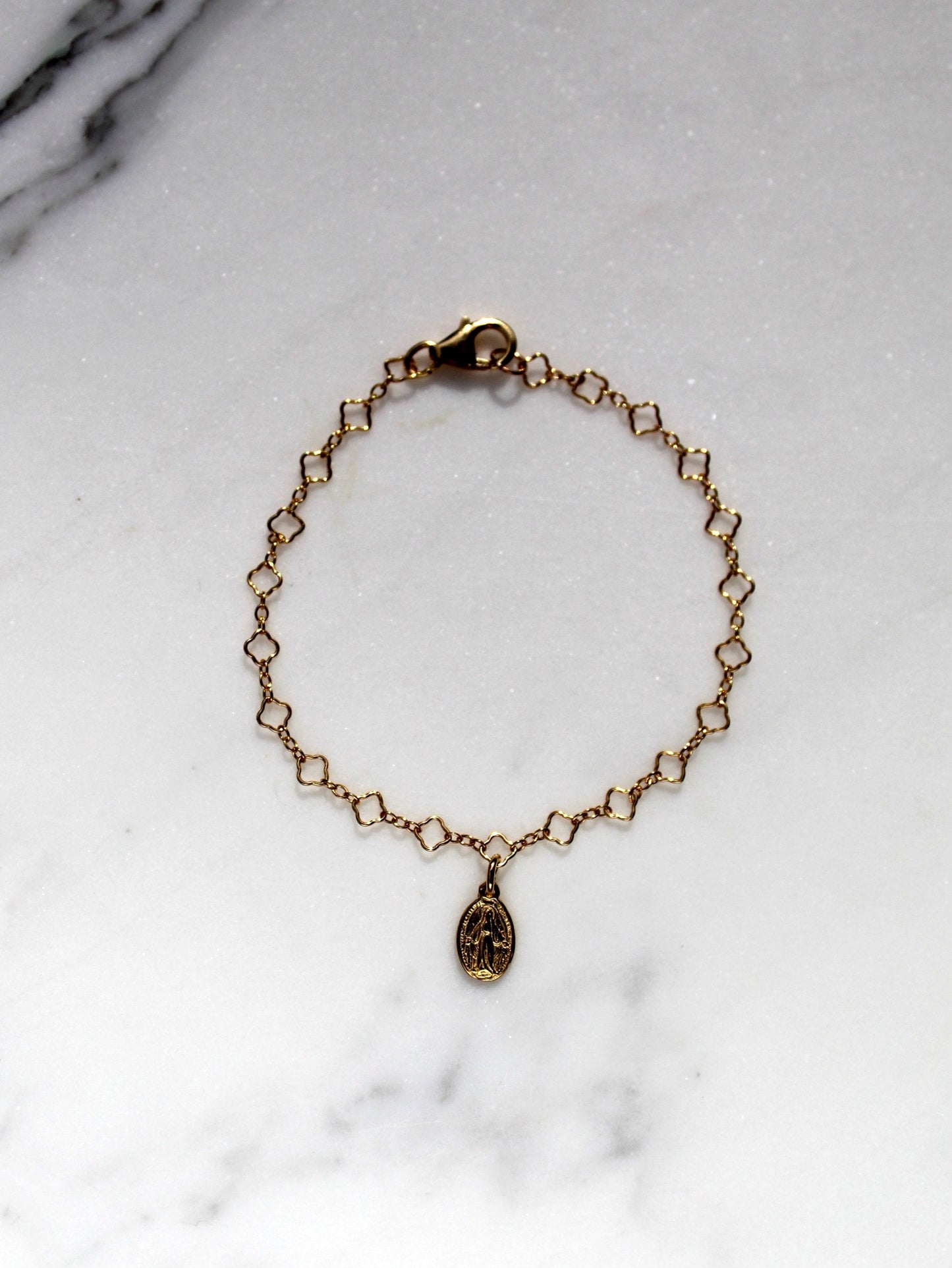 Miraculous Medal Floral Children's Bracelet