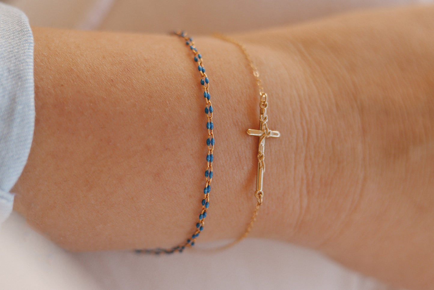 St. Joseph Lily Cross Bracelet