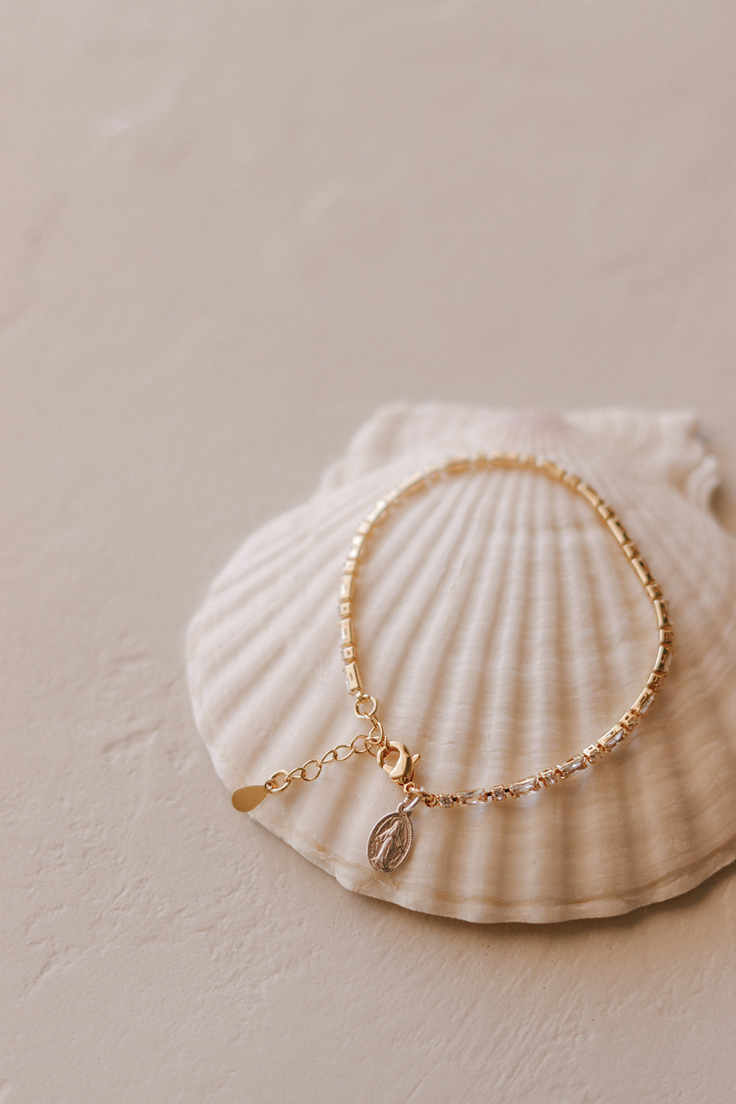 Miraculous Medal Tennis Bracelet - Two Tone