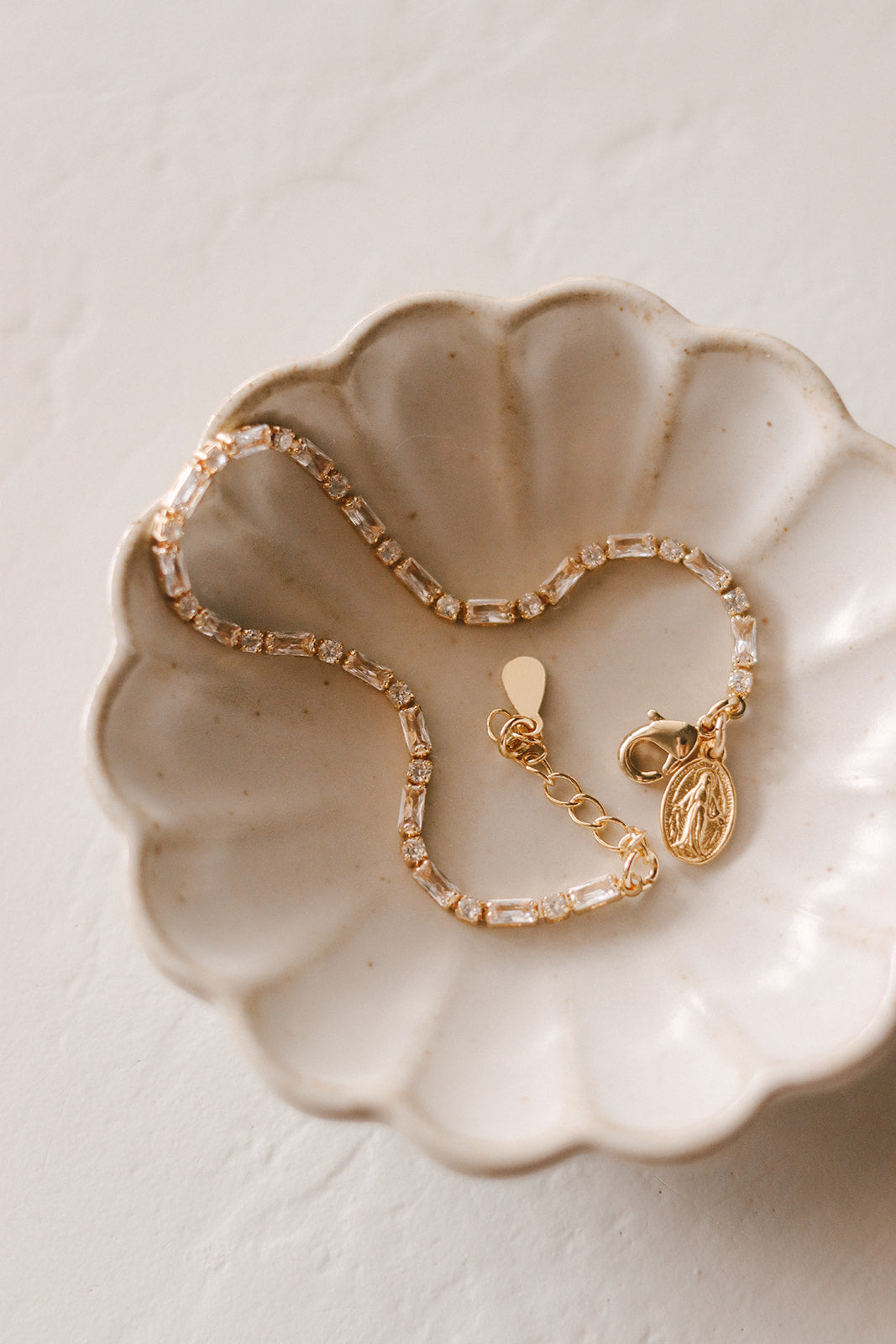 Miraculous Medal Tennis Bracelet - Two Tone