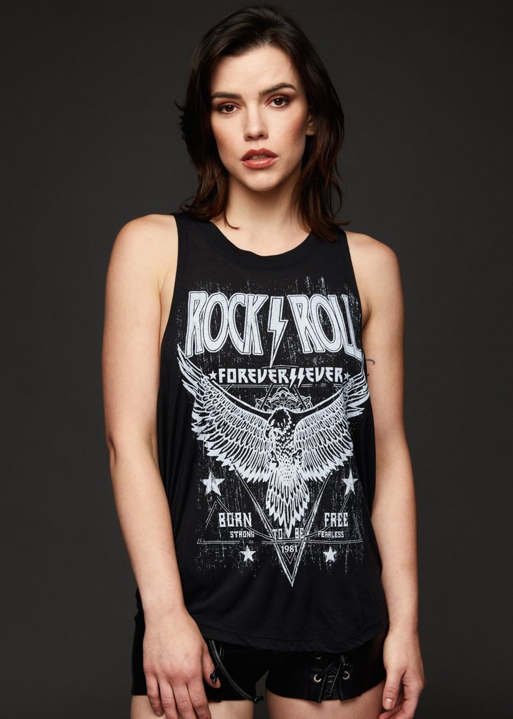 Rock'n'Roll Forever Loose Fit Tank Top - Concordia Style Boutique