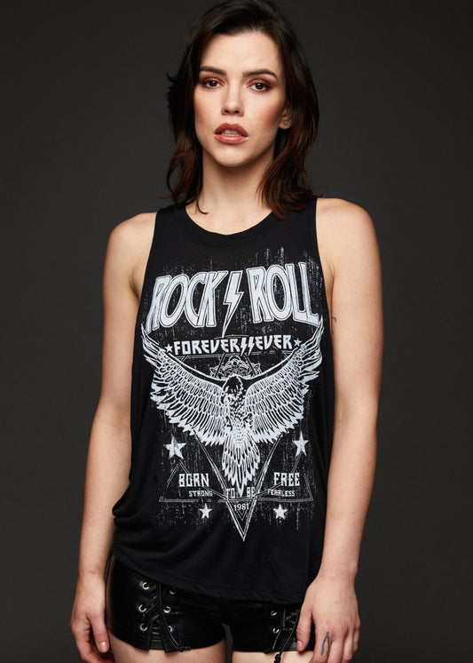 Rock'n'Roll Forever Loose Fit Tank Top - Concordia Style Boutique