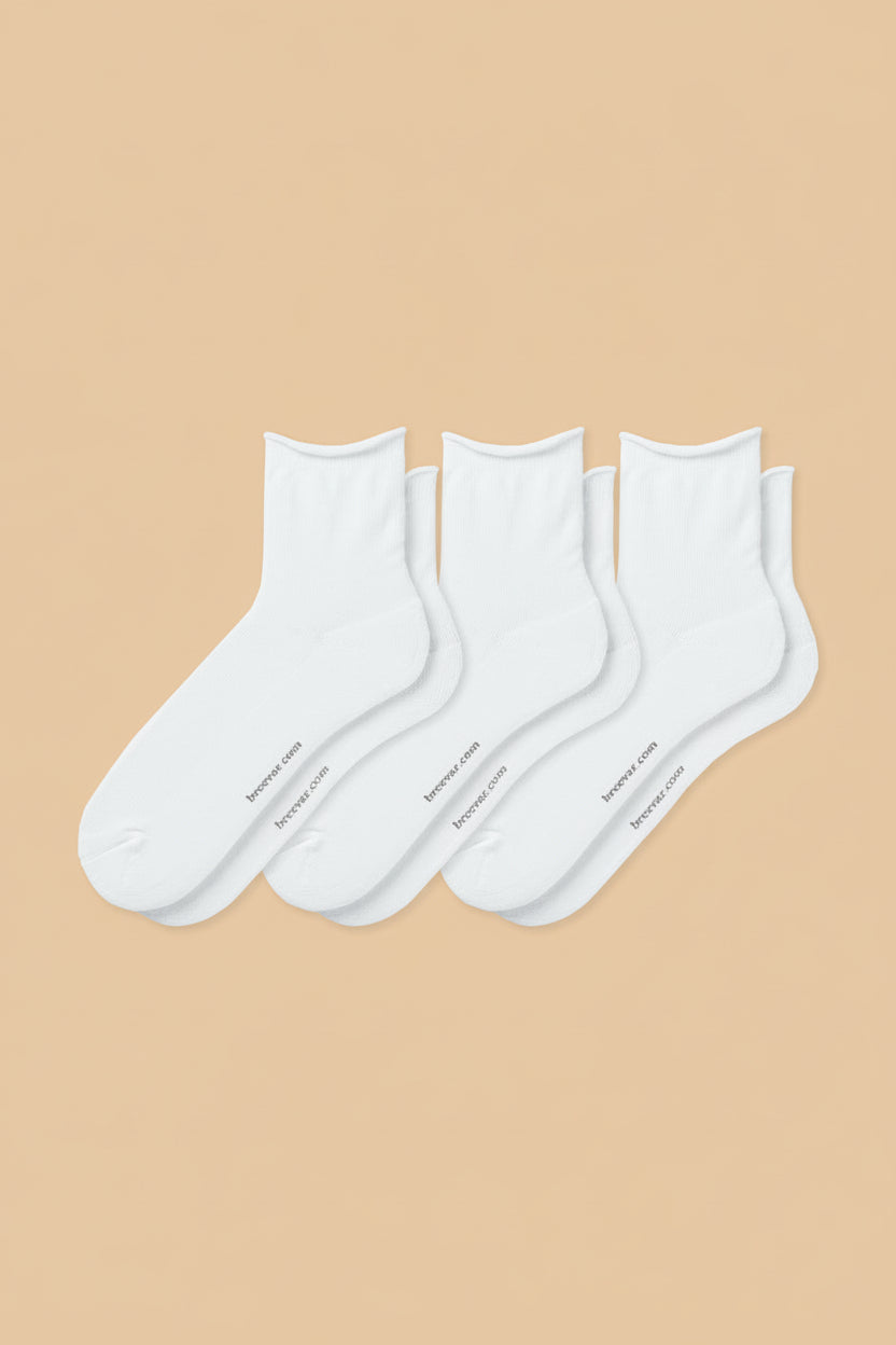3-Pack Women's Roll Top Socks