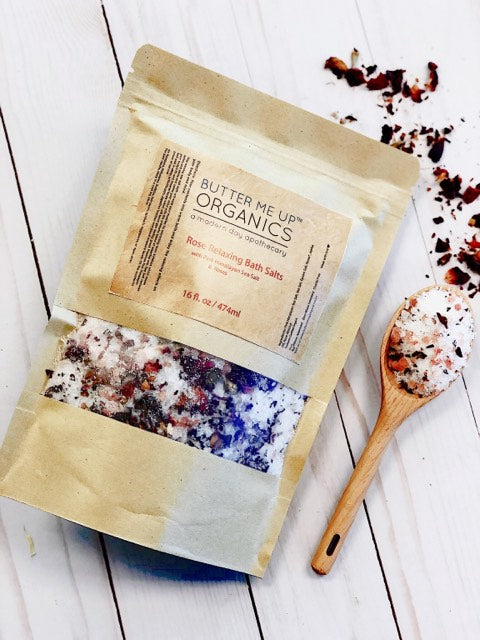 Organic Rose Salt Soak / Epsom Salt Soak / Pink Himalayan Sea Salt / Rose Absolut / Spa Gift / Butter Me Up Organics - Concordia Style Boutique