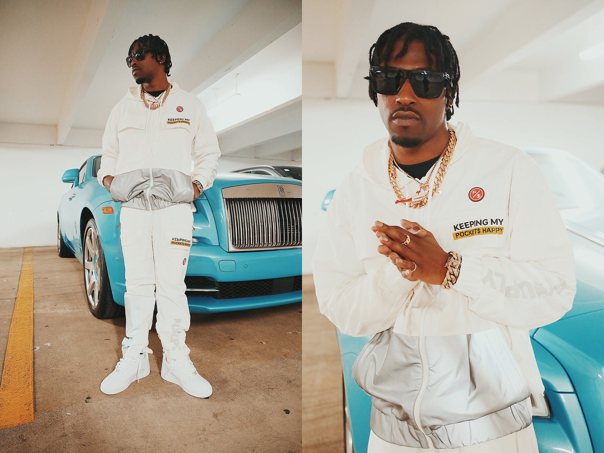 Happy Pockets Windbreaker Zip-Up Jacket (White) - Concordia Style Boutique