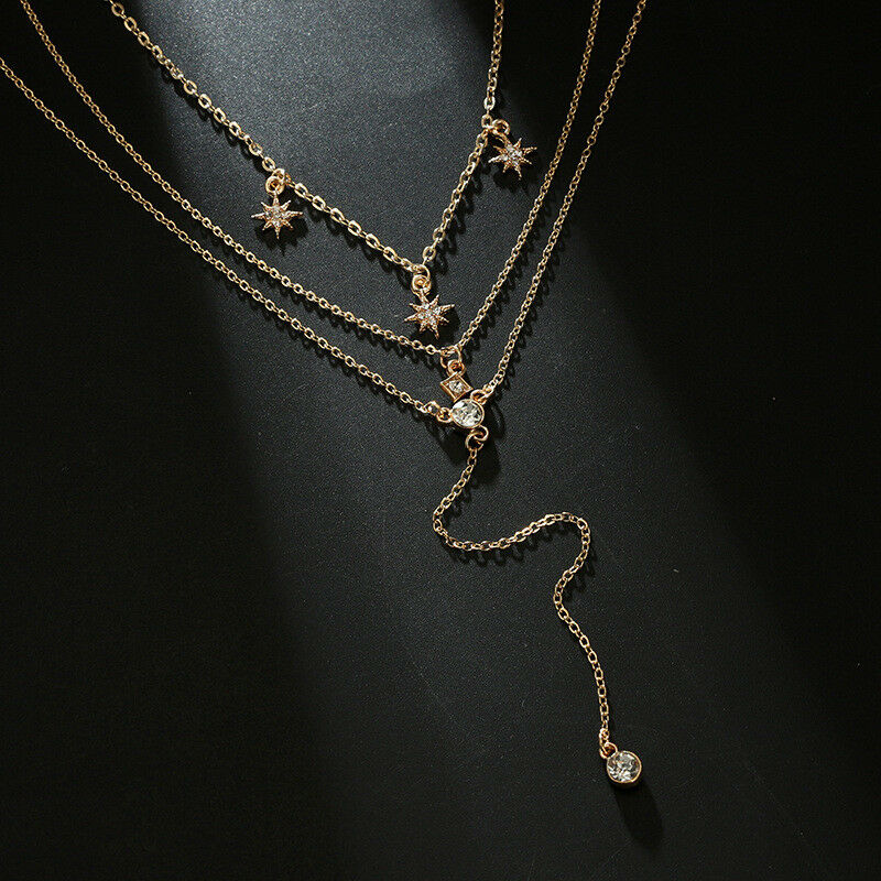 CRYSTAL STAR LAYERED NECKLACE - Concordia Style Boutique