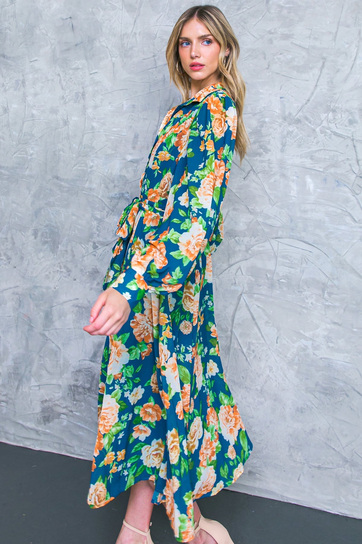 BUBBLY BLISS WOVEN MIDI SHIRT DRESS - Concordia Style Boutique