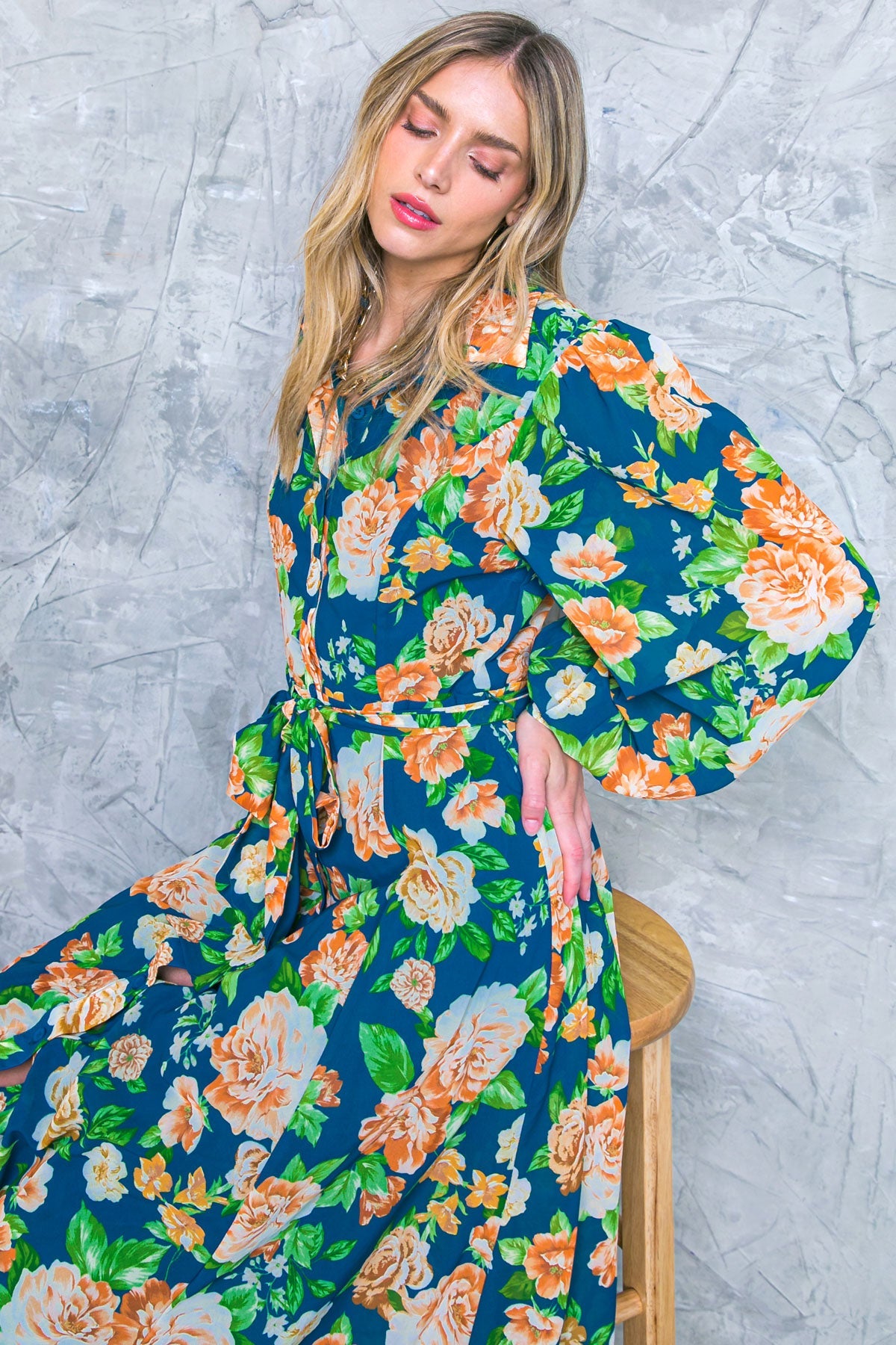 BUBBLY BLISS WOVEN MIDI SHIRT DRESS - Concordia Style Boutique