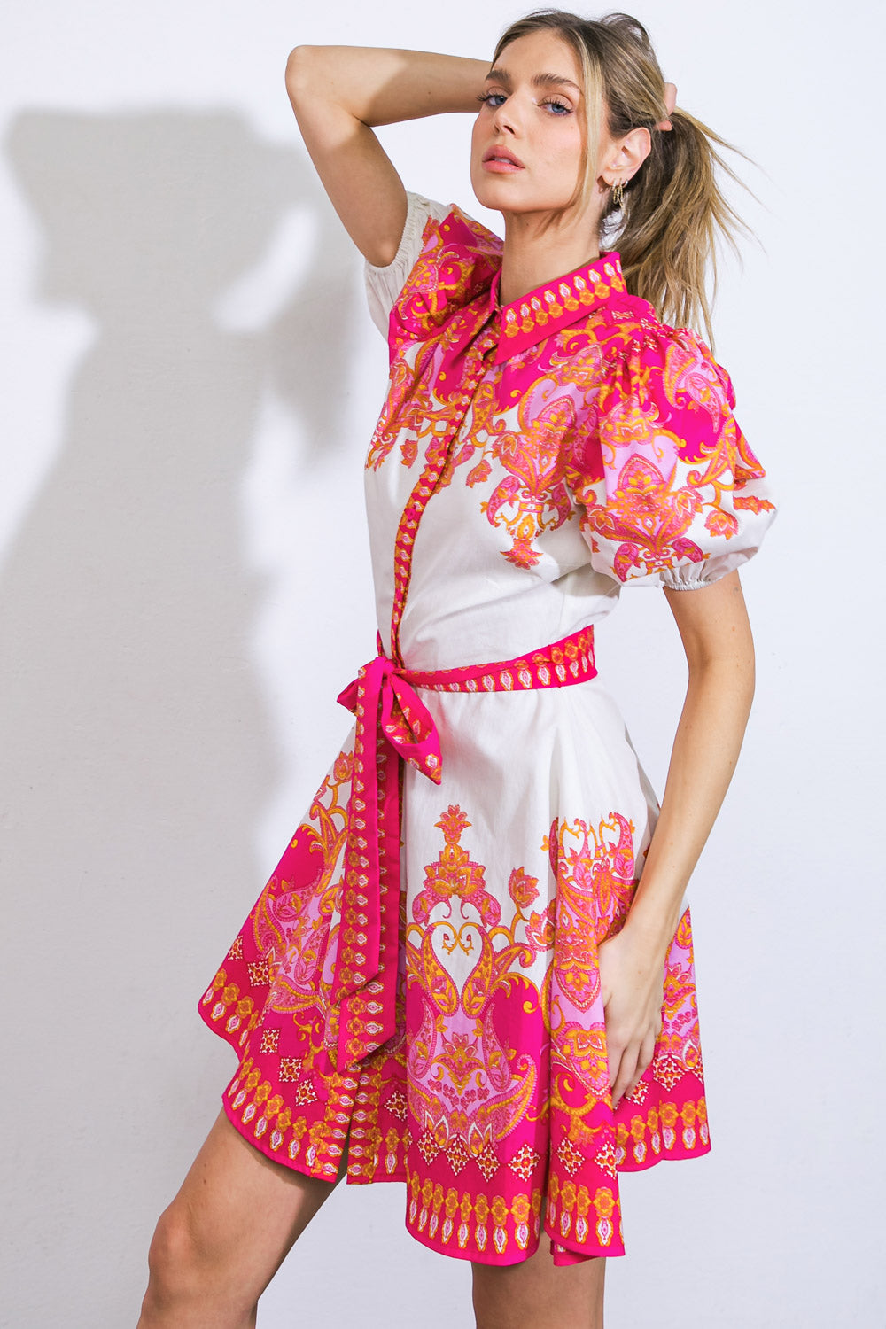 ATTENTION SEEKER WOVEN MINI DRESS - Concordia Style Boutique