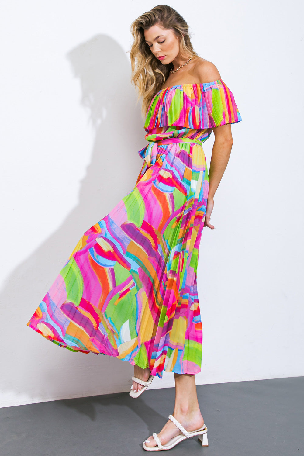 BLOSSOM BOULEVARD WOVEN MIDI DRESS - Concordia Style Boutique