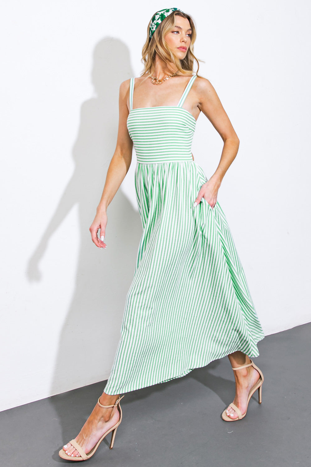 ATTRACTING LOOKS WOVEN MIDI DRESS - Concordia Style Boutique