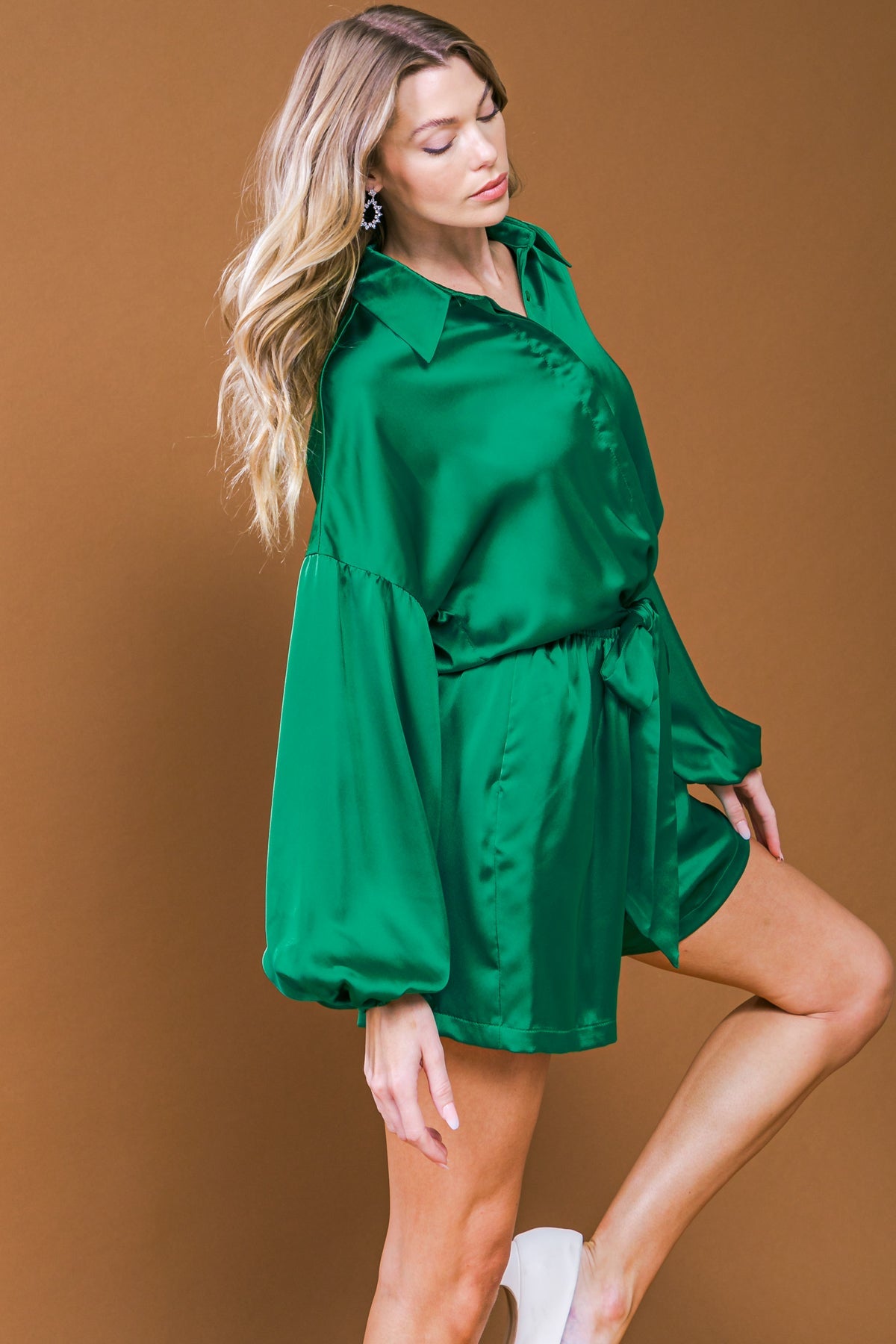 CELEBRATION TIME WOVEN SATIN ROMPER - Concordia Style Boutique