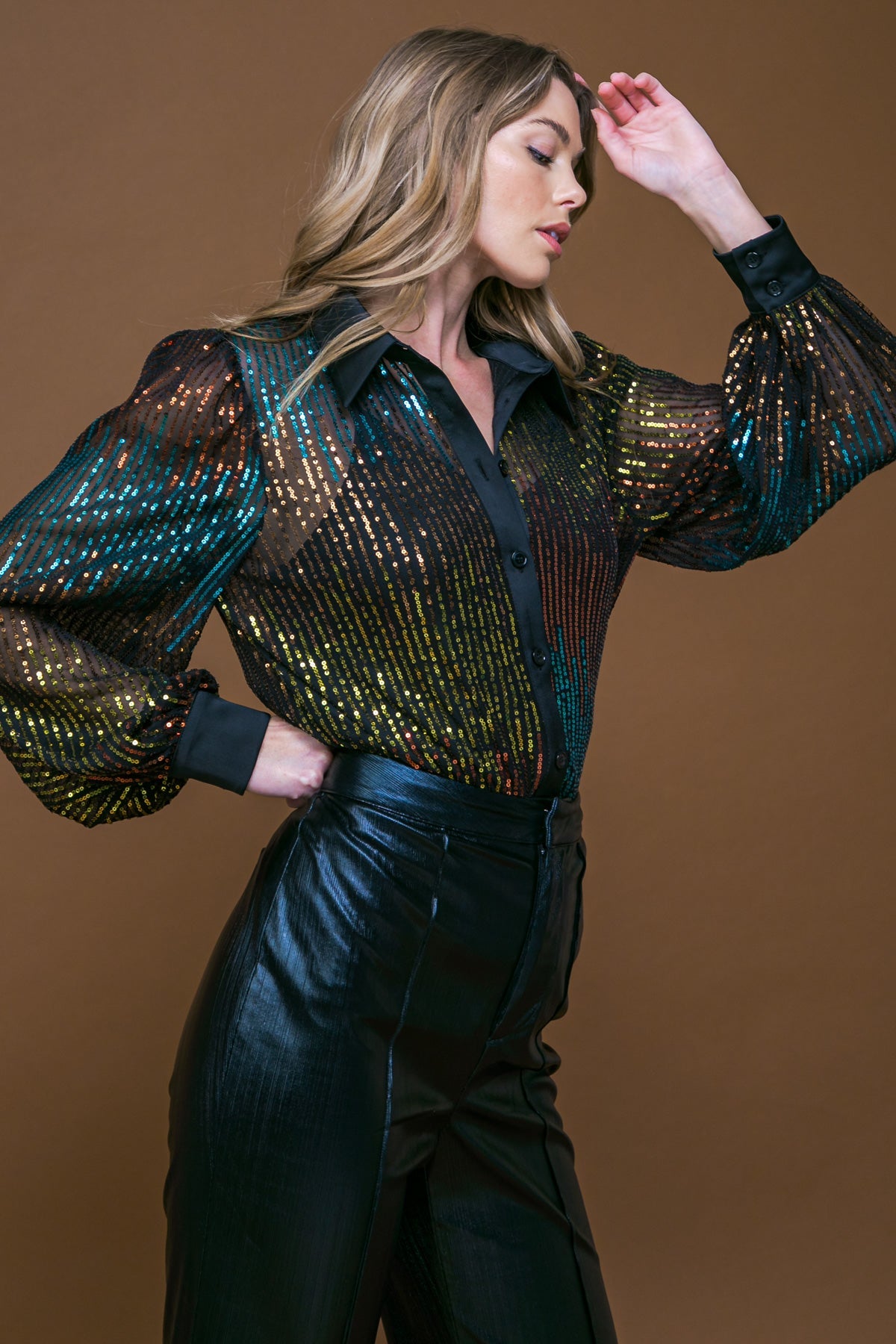 CAUSE A COMMOTION SEQUIN BLOUSE - Concordia Style Boutique