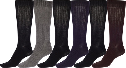 Sakkas Men's Cotton Blend Ribbed Dress Socks - Concordia Style Boutique