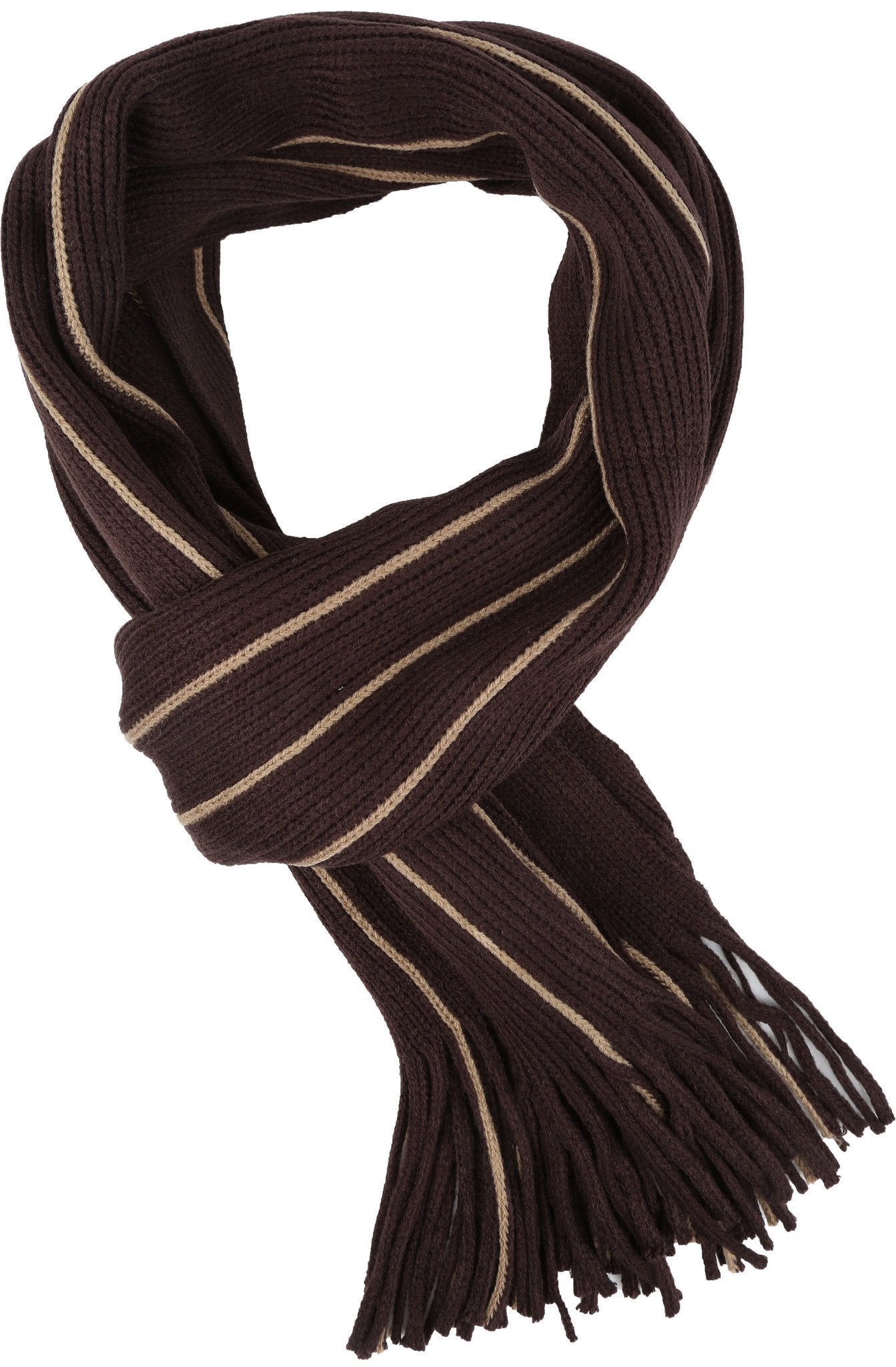 Sakkas Rhyland Striped Color Block Knitted Winter Scarf With Fringe - Concordia Style Boutique
