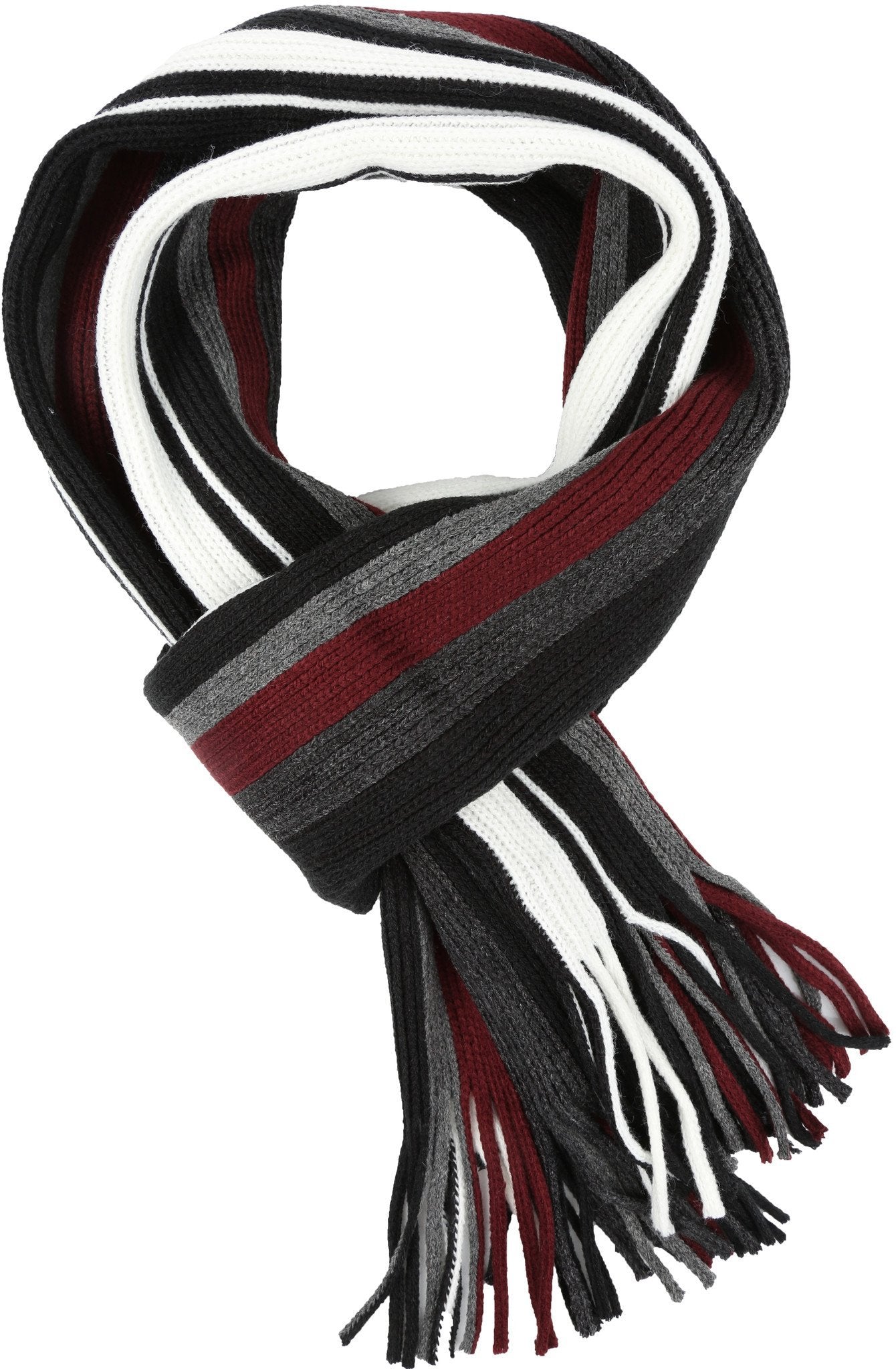 Sakkas Rhyland Striped Color Block Knitted Winter Scarf With Fringe - Concordia Style Boutique