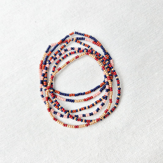 Sangria Seed Bead Bracelets - Set of 6 - Concordia Style Boutique