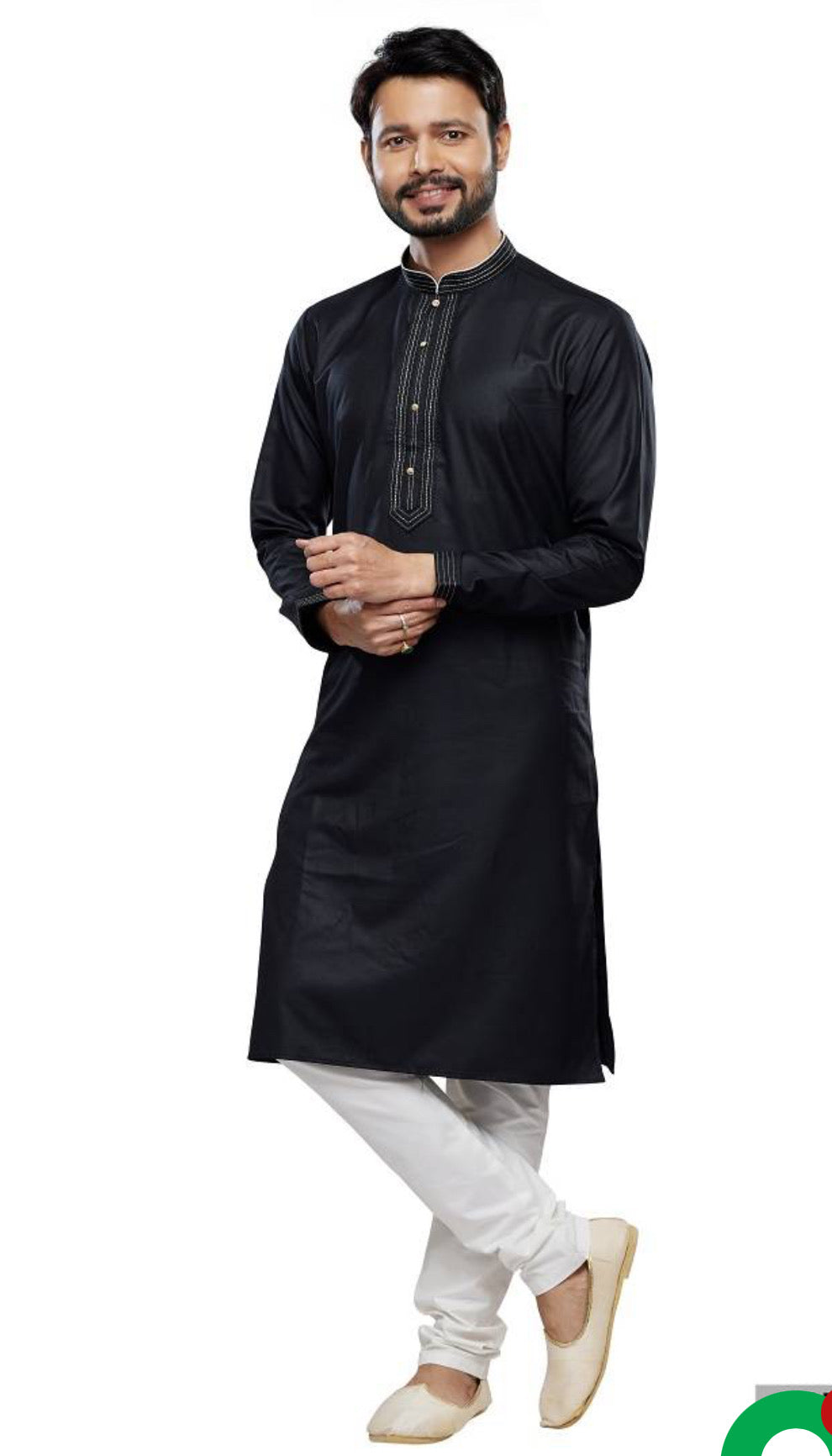 Black Soft Plain Art Silk Kurta Pajama- Traditional Ethnic Wear for Mens- 2551