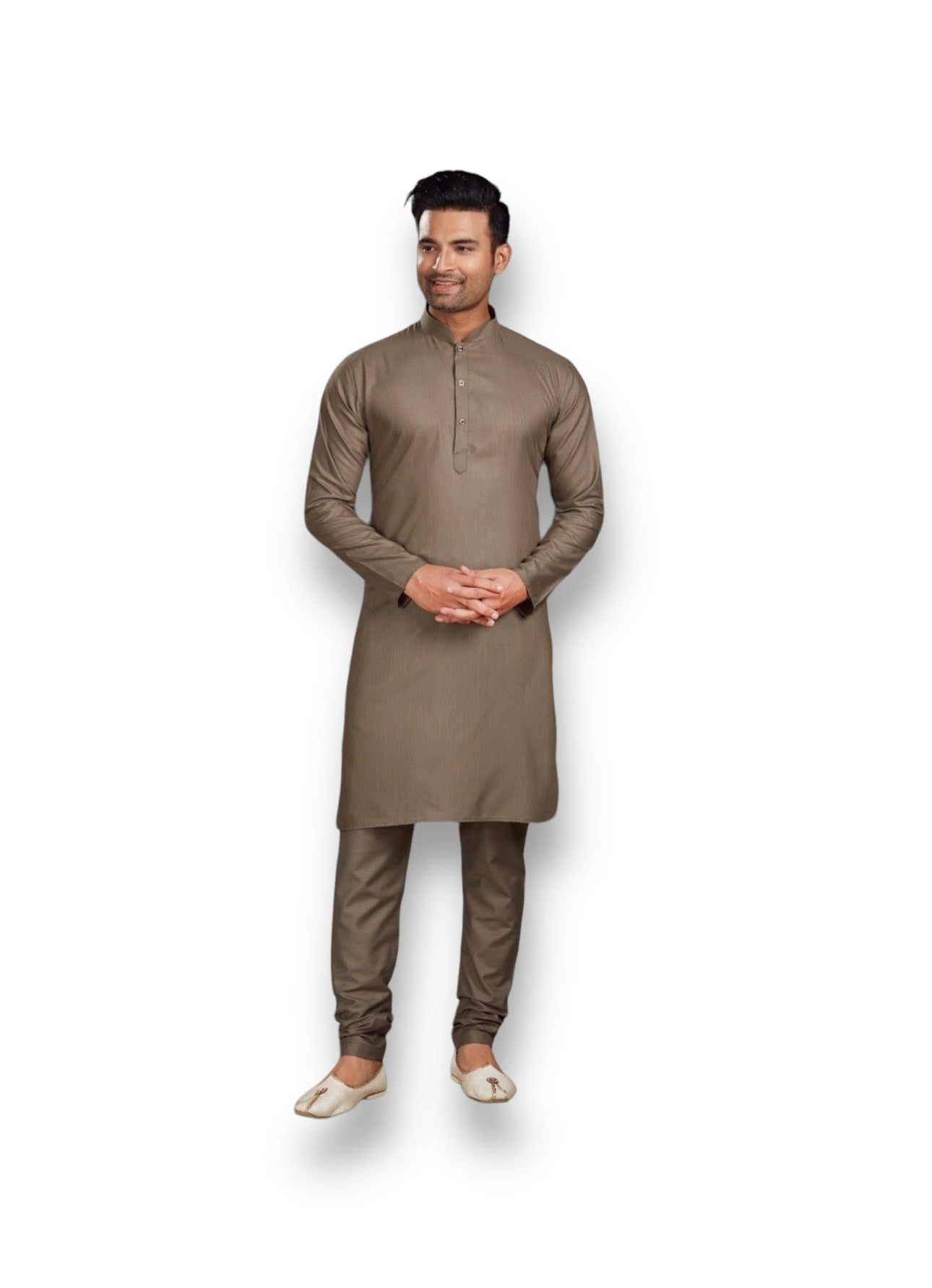 Light Brown Kurta Pajama Set - Traditional Ethnic Wear for Mens- Catalog 69003C