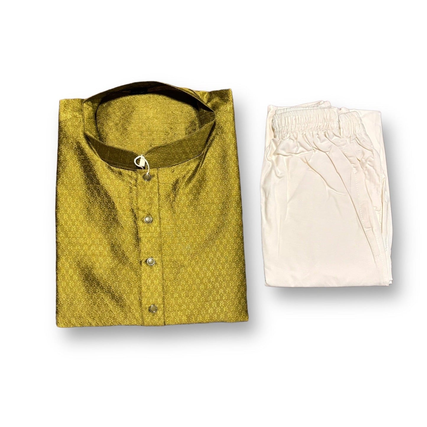 Mens Traditional Green Silk Kurta Pajama- 6550