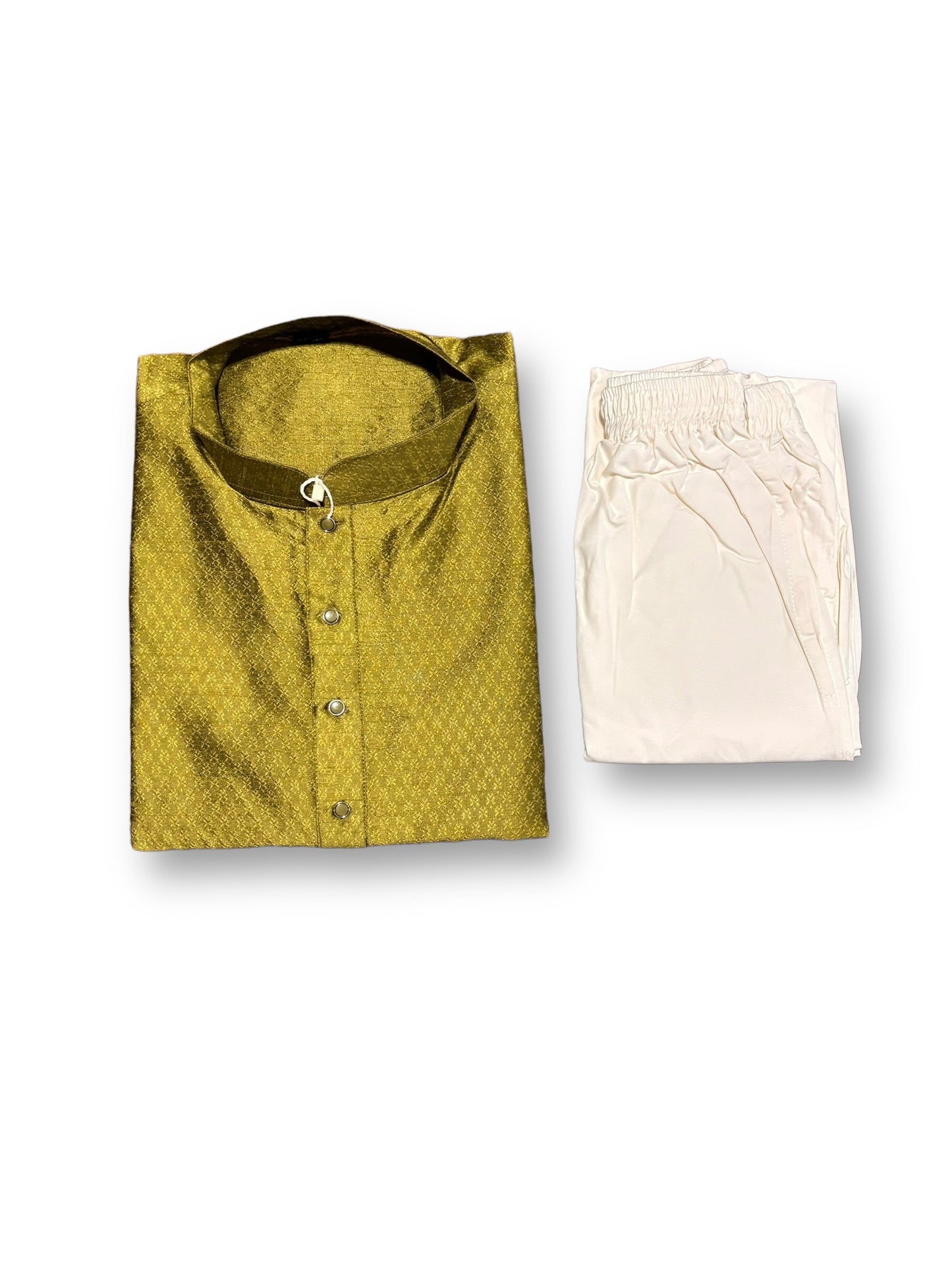 Mens Traditional Green Silk Kurta Pajama- 6550