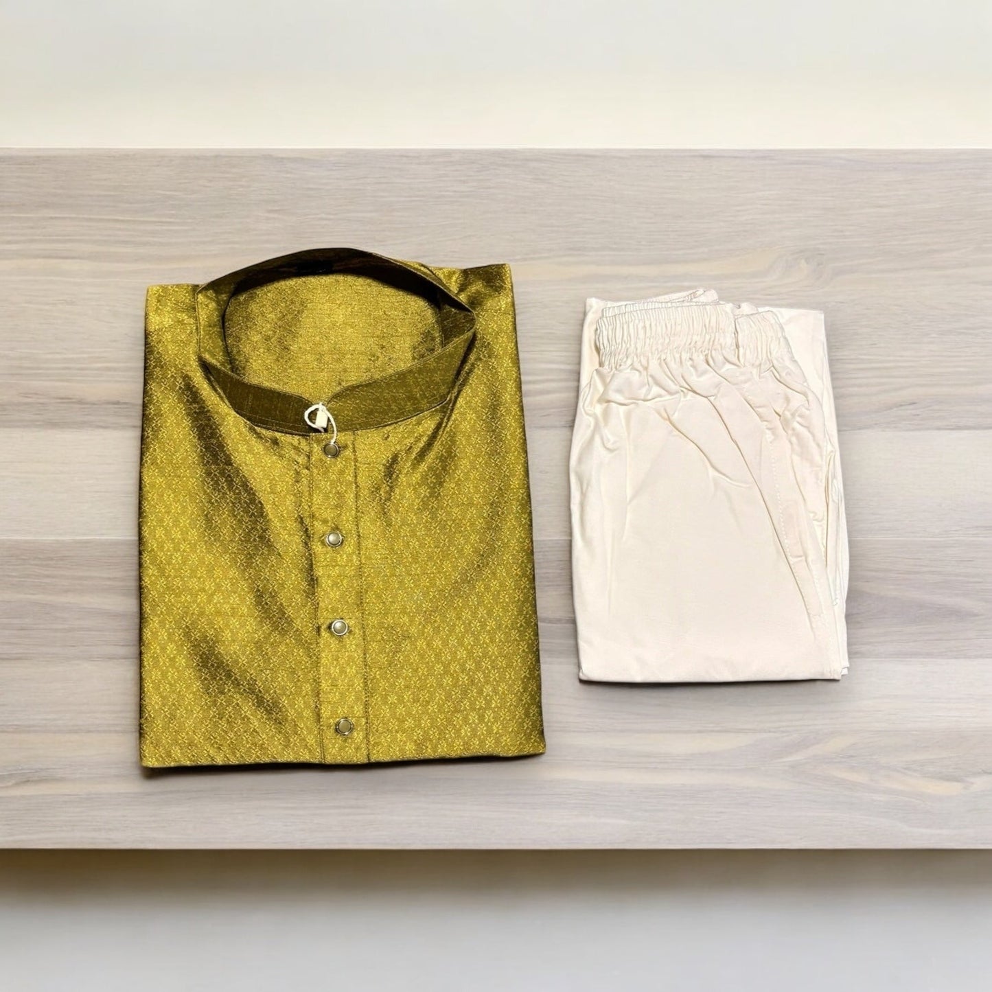 Mens Traditional Green Silk Kurta Pajama- 6550