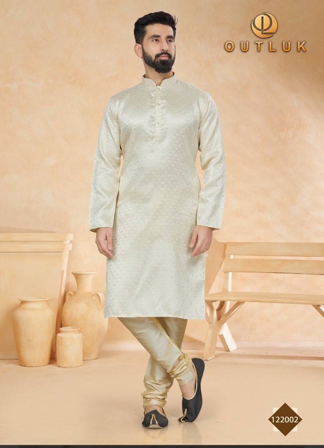 Beige Color Traditional Kurta Pajama-  122002– Ethnic Wear for Mens