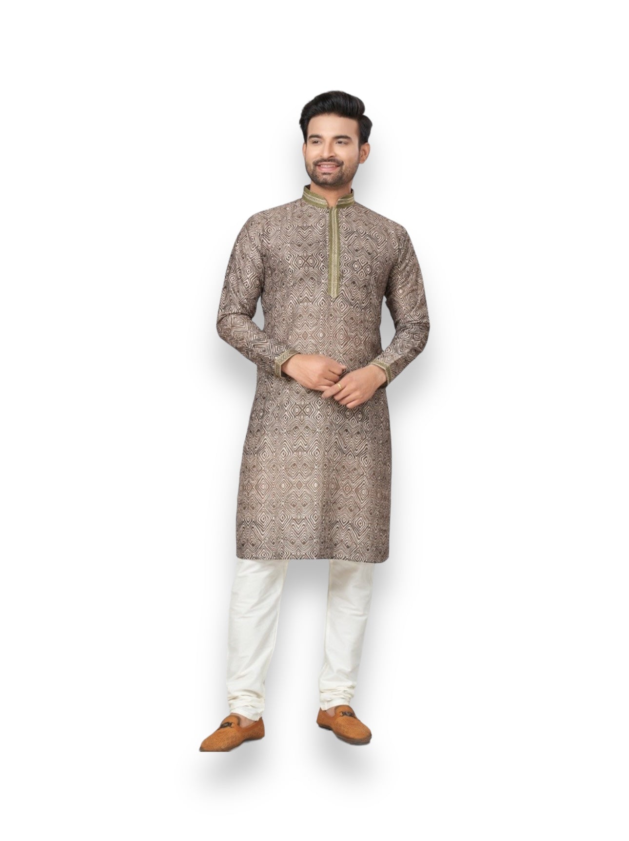 Light Brown Cotton Kurta Pajama Catalog 1001– Ethnic Wear for Mens