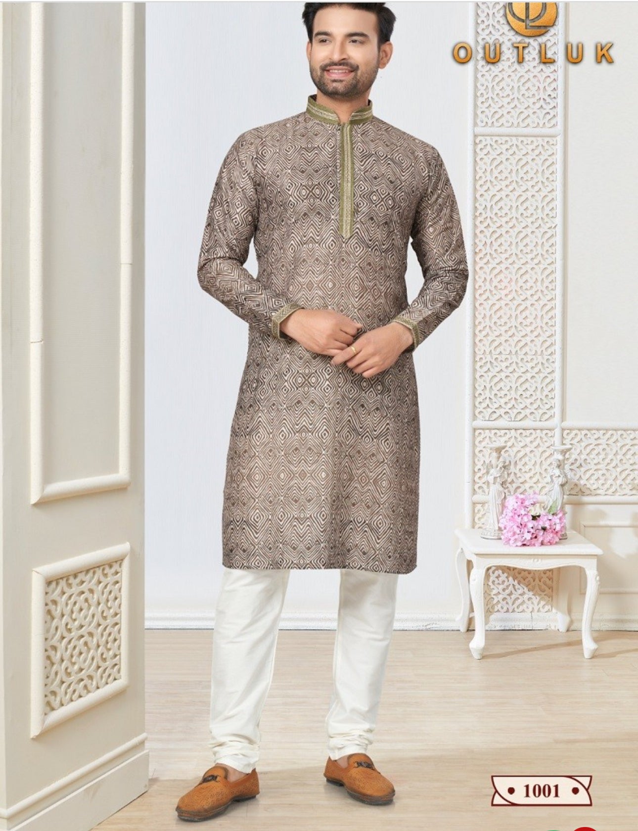 Light Brown Cotton Kurta Pajama Catalog 1001– Ethnic Wear for Mens