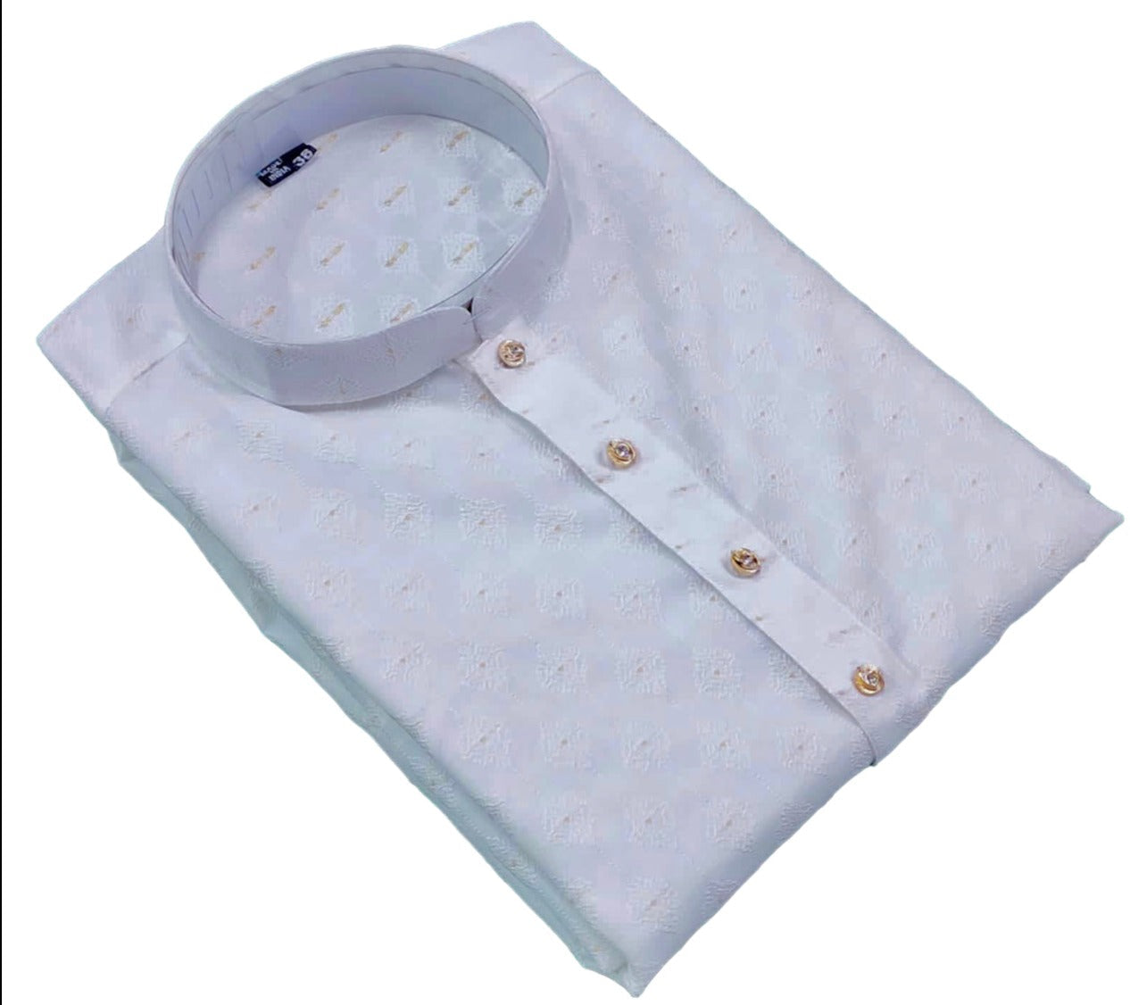 Men's Traditional White Silk Kurta with Pant - HT6511